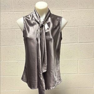 Elegant Silver Sleeveless Blouse